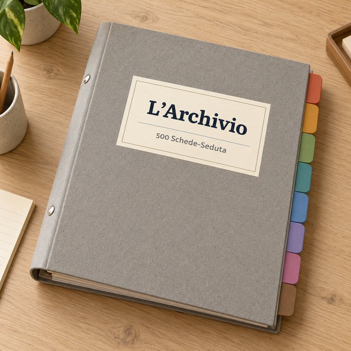 Raccoglitore L'Archivio: 500 Schede-Seduta con otto divisori colorati