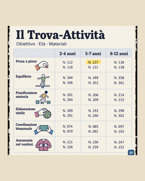 Il Trova-Attività: tabella obiettivo per età